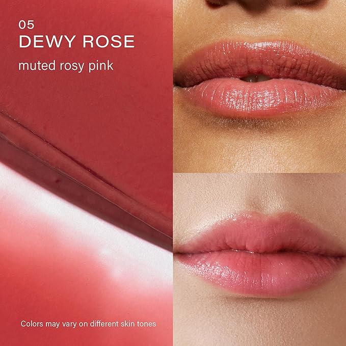 Melixir Vegan Lip Butter #05 Dewy Rose, Hydrating Tinted Lip Balm Stick, Bee-Free, Petrolatum-Free, Plant-Based With Shea Butter, Nourishing Care for Dry, Chapped Lips, Natural Finish