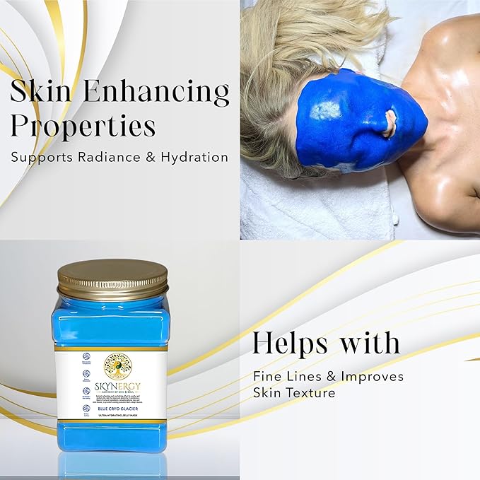 Blue Cryo Glacier Jelly Face Mask - Professional Grade HydroGlo Peel Off Face Mask, Radiance, Reduced Fine Lines & Pigmentation - Vajafacial Jelly Mask | 12 Applications (30 Fl Oz)