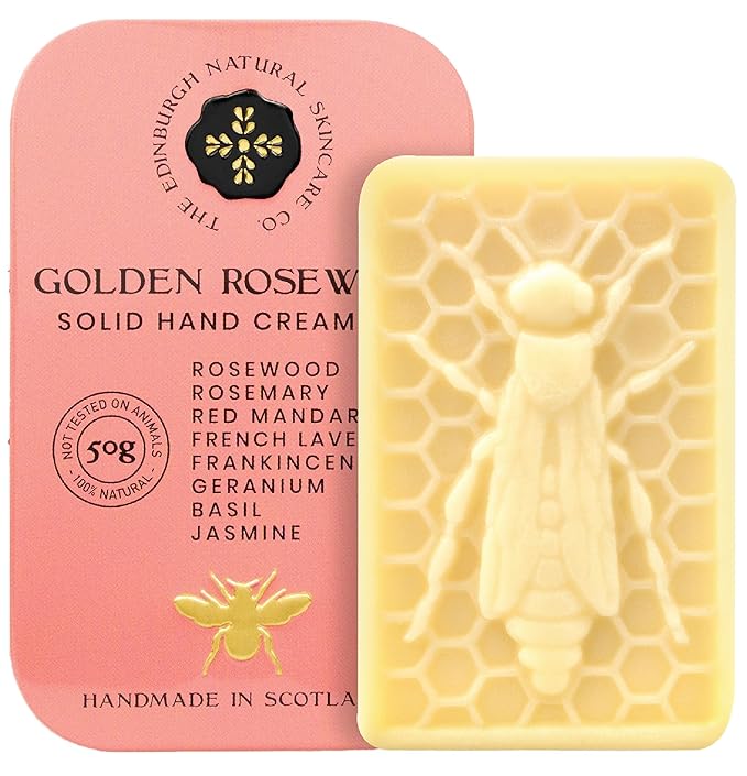 Moisturising Solid Hand Cream Bars | For Dry & Sensitive Hands | Golden Rosewood Scent | Natural Hand Cream | No Sticky Residue | Luxury Gift | Cruelty Free | Edinburgh Skincare Company
