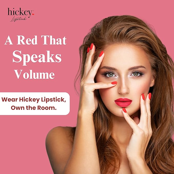 Hickey Lipstick Mile High Organic Perfect Red Lipstick Refillable - Long Lasting Lipstick for Women, Hydrating & Moisturizing Shade, Best Lip Color for Women, Gluten-Free & Vegan with Highly Pigmented