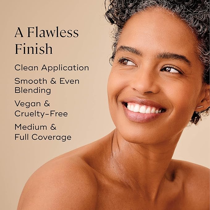 EVER Foundation Brush – Professional Contoured Face Makeup Brush for Liquid & Powder Foundation, Vegan Synthetic Bristles, Cruelty-Free