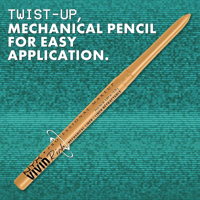 NYX PROFESSIONAL MAKEUP Mechanical Eye Pencil, Vivid Rich Mechanical, Creamy Retractable Eyeliner - It's Giving Jade, Olive Green Eyeliner
