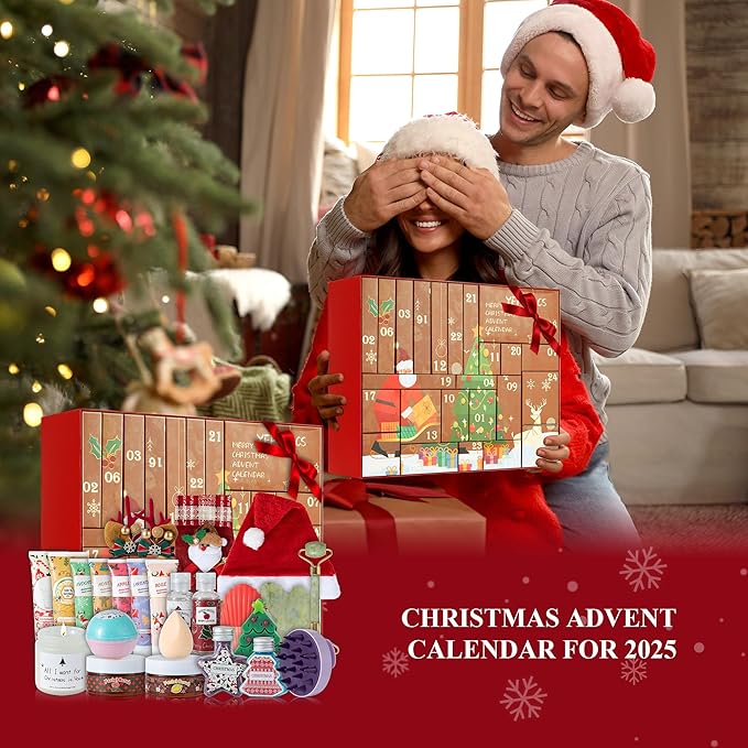 Advent Calendar 2025, 24 Days of Beauty Advent Calendar, Bath Gifts Sets for Women, Countdown Calendar for Christmas Holiday