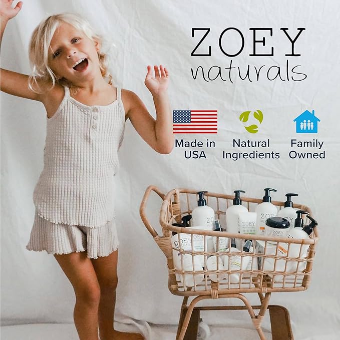 Absolutely Natural Zoey Naturals Fragrance-Free Head to Toe Baby & Toddler Wash – Tear-Free Body Wash and Shampoo with Gentle pH for Sensitive Skin – 9.65 oz