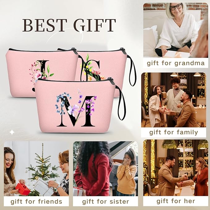 Women's Birthday Gifts: Makeup Bag with Mirror - Maid of Honor & Bridesmaid Gifts, Cosmetic Bag for Sister or Friend