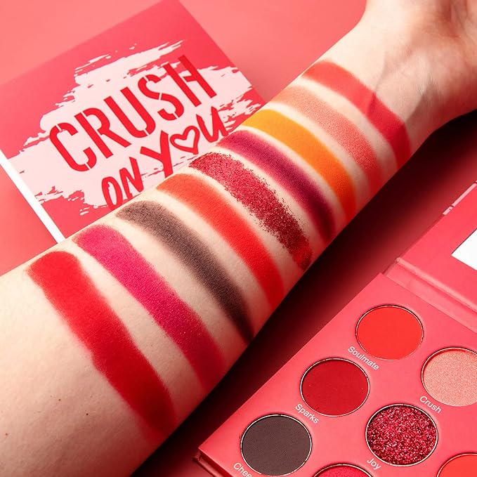 Red Eyeshadow Palette Matte Eye Shadow for Women Long Lasting High Pigmented 9 Shade Glitter Shimmer Matte Red Eye Shadows -9Red