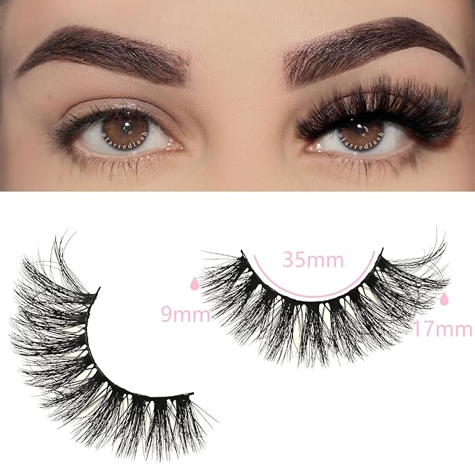 FARRED Lashes Cat Eye False Eyelashes Fluffy Wispy Lash Strips Natural Voume Fake Eyelash Mink Eye Lashes Natural Looking 7 Pairs Full Short Strip Pestañas Set Small Cateye Easy Lashes for Beginners