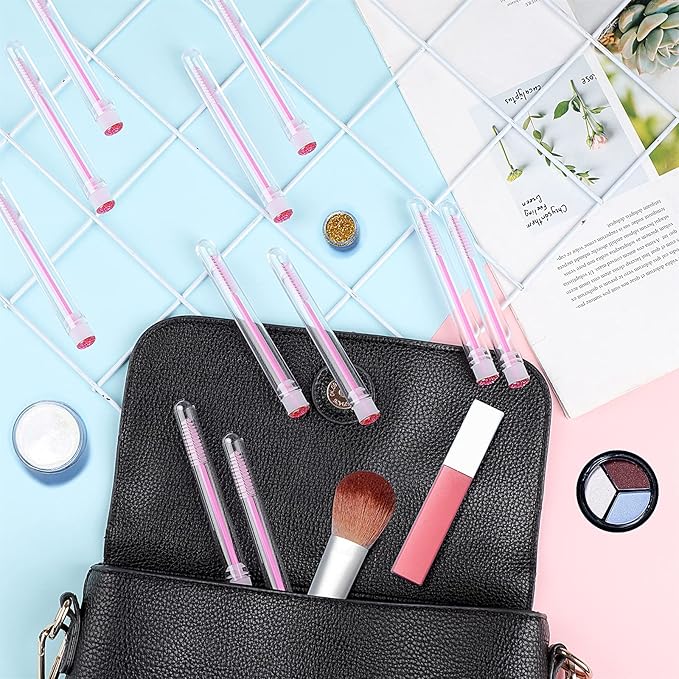 20pcs Eyelash brush Lash Wand Makeup tool Eyelash Extension supplies Cleaning brush Diamond Mascara star d pink