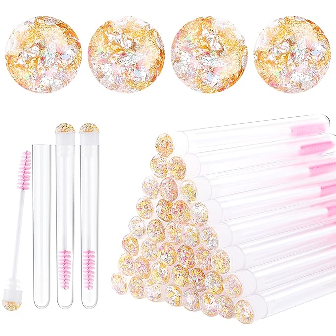 20pcs Eyelash brush Lash Wand Makeup tool Eyelash Extension supplies Cleaning brush Diamond Mascara foil pink