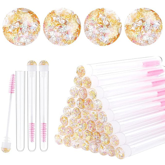 20pcs Eyelash brush Lash Wand Makeup tool Eyelash Extension supplies Cleaning brush Diamond Mascara foil pink
