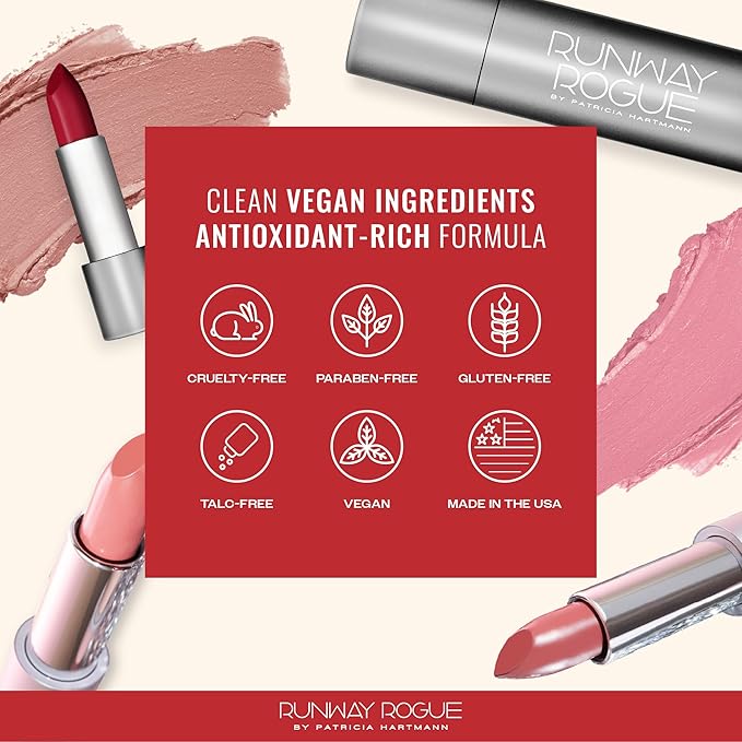 Runway Rogue 90s Vibe Lipstick, Moisturizing Matte Pale-Rose Lipstick, ‘Patricia’