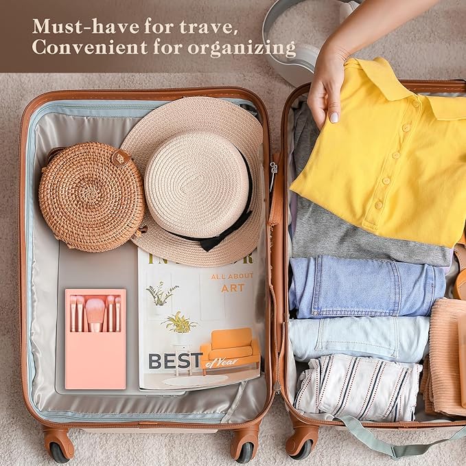 Mini Makeup Brushes Travel Set - Eyeshadow & Eye Shadow Brushes, Travel Makeup Brush Case