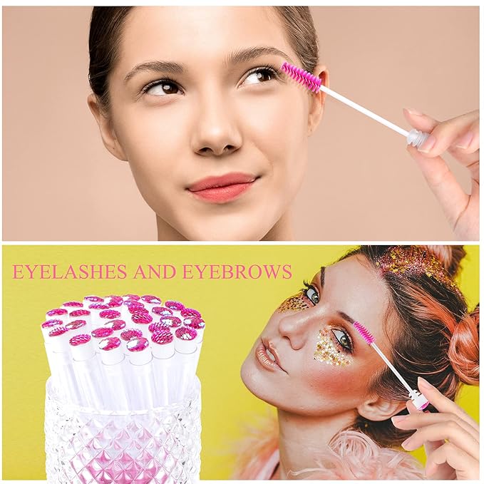 20pcs Lash brush tube Mascara spoolie Lash tubes Mascara wand tube Makeup diamond brushscale d pink