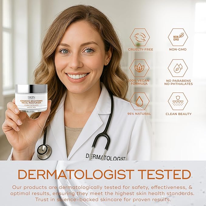 Vitamin C & Collagen Face Moisturizer - Anti-Aging, Hydrating, Fine Lines & Wrinkles, Brightening - Dermatologist Tested Korean Skincare - Clean Beauty, Cruelty-Free - 1.69 oz