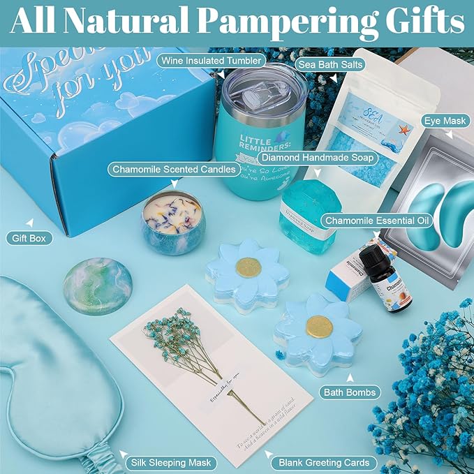 Birthday Gifts Basket for Women, Relaxtion Spa Set, Self Care Kit for Women, Gifts Boxes for Her, Mother, Wife, Friend, Sister, Girlfriend