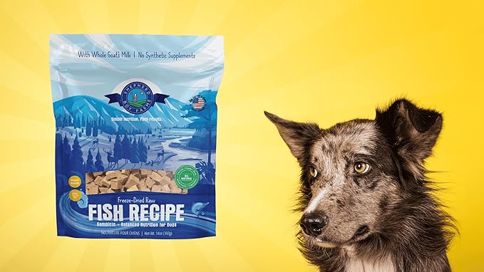 Freeze Dried Raw Dog Food, Fish Medley Recipe, All Natural, No Synthetics, Made in USA with Goat's Milk & Organic Produce, High Protein, Complete Meal (48oz)