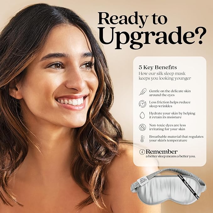 TheSleepGuard Pure Silk Sleep Mask [100% 6A Mulberry Silk, 22 Momme] Light Blocking Travel Essentials. Eye Masks for Sleeping. Black Oeko-Tex Blindfold. Eye Covers for Men & Women