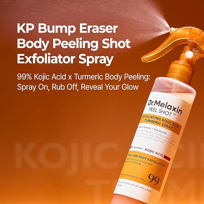 Dr.Melaxin Body Keratin Care Kojic Acid Turmeric Spray Gently Exfoliating Peeling Solution Korean Skincare All Skin Types 200ml