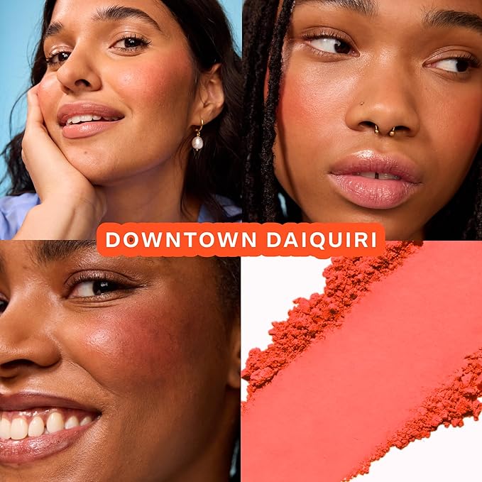 Tower 28 GetSet™ Soft Matte Powder Blush - Self-Setting 12-Hr Longwear Sweat-Proof Formula - Pigmented Orange Coral Blush Downtown Daiquiri x Toni Bravo Collab