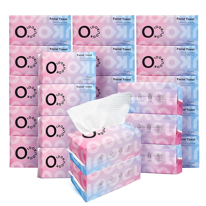 Disposable Face Towel, 50% Thicker, Soft for Sensitive Skin, Multipurpose Cleaning Cloth, 70 Count, 24 pack