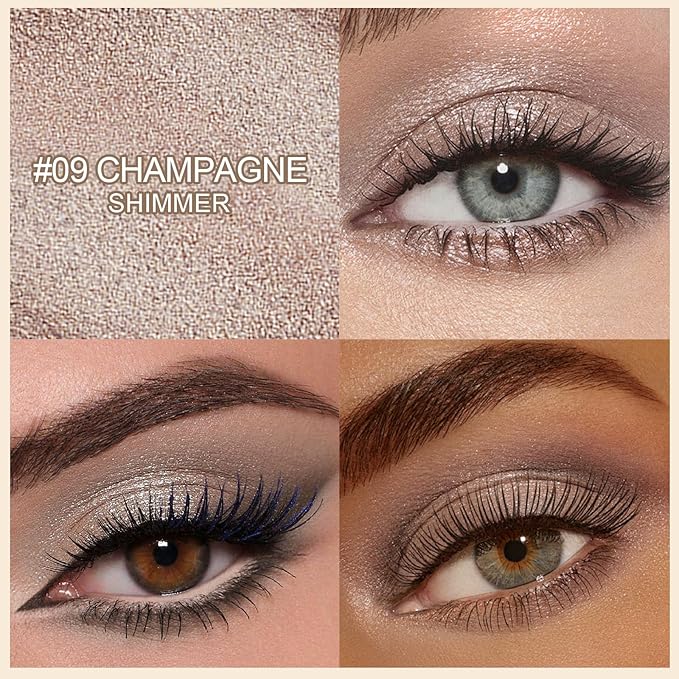 Erinde Waterproof Eyeshadow Stick, Cream Eye Shadow Stick, Long-Lasting, Crease-Proof, Cream to Powder Buildable & Blendable Eye Shadow Pencils Crayon, Vegan & Cruelty-Free, 09 Champagne