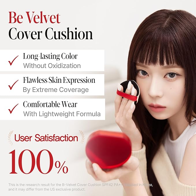 espoir [NEW] Be Velvet Cushion Foundation | Quick and Easy Coverage with Long-lasting Color by Zero Oxidation (#23 Beige, 0.46 Ounce (Pack of 1))