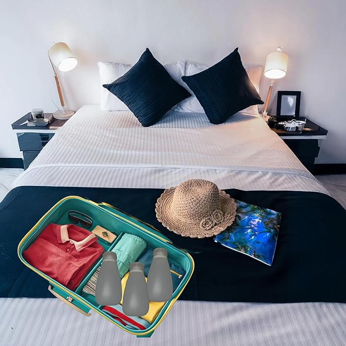 Travel Bottles for Toiletries, TSA Approved 3oz Leak Proof Silicone Soft Refillable Squeeze Travel Size Containers BPA Free for Cleansers, Lotions, Shampoo, Conditioner 3pk (Clear)