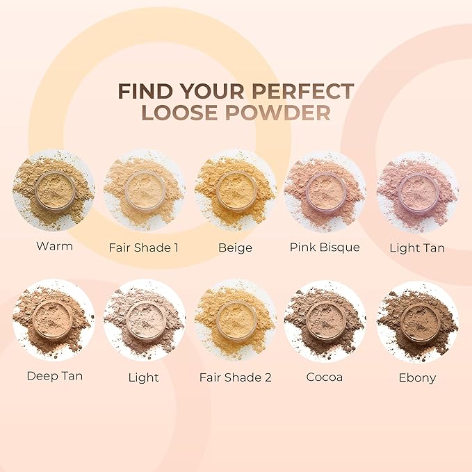 4pc Full Size Kit (Cocoa) Mineral Makeup Matte Translucent Loose Foundation + Kabuki Brush + Concealer + Finishing Setting Powder + Bare Face Full Coverage SPF 30 All Skin Types Waterproof