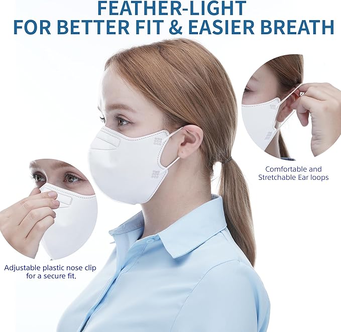 50 Packs, Made in KOREA Premium KF94 Fine Dust Protection Individually Packaged Face Mask