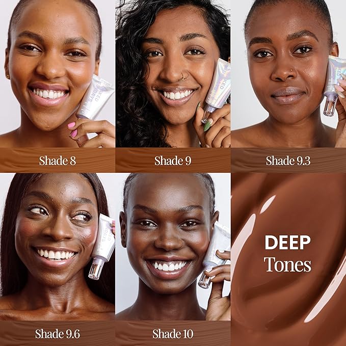 Naked Sundays BeautyScreen™ SPF 50 Mineral Peptide Foundation Tint – 2-in-1 Skin Tint & Mineral Sunscreen | Radiant, Buildable Coverage, Acne-Safe, Infused with Peptides (9.3 Rich Deep, 1.01 oz)