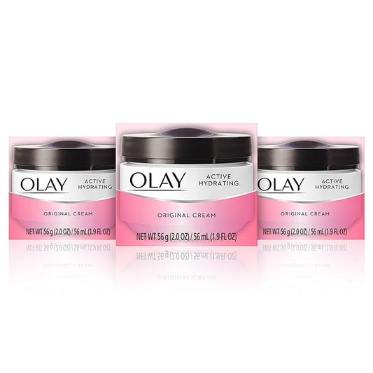Olay Active Hydrating Cream Face Moisturizer, 2 Oz, Pack of 3