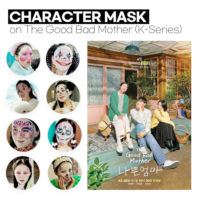 Epielle Animal Character Sheet Masks 12 Pack, Moisturizing & Hydrating Face Mask with Hyaluronic Acid & Fruit Extract, Korean Skin Care, Girls Spa Party Favors, Sleepover, Self Care Gifts for Women