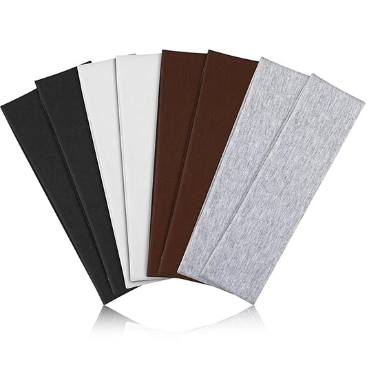 Headbands for Women and Men - 8 Pcs Black White Headband Hair Bands Accessory Stretchy Soft Fabric Sweat Head band for Workout Sport Stocking Stuffers for Men Women Husband Wife Friend Christmas Gifts