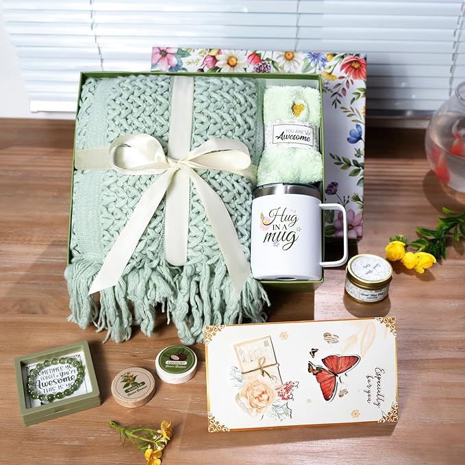 Get Well Soon Gift Baskets for Women After Surgery,Feel Better Encouragement Comfort Gift Box,Post Surgery Care Package Gifts for Women,Thinking of You Birthday Gifts for Friends,Family members