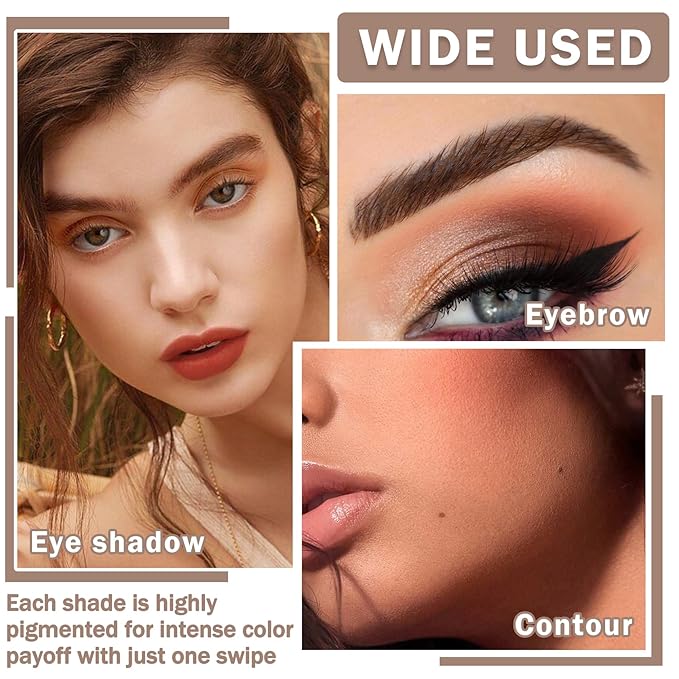 9 Color Matte Naked Eyeshadow Palette - Natural Nude, Smoky Brown, Taupe Ultra-Blendable Highly Pigmented Eye Shadows with Brush - 04 Milk Tea