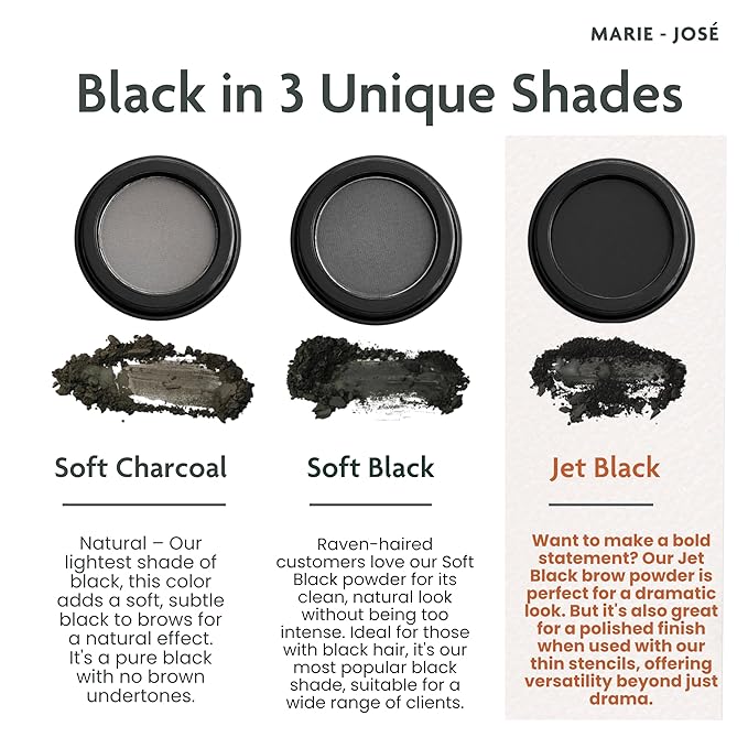 Eyebrow Powder, High Colour Pigmentation, Cruelty-Free & Vegan, Natural & Even Eyebrows (Jet Black)