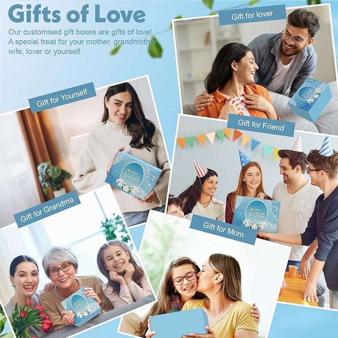 40th Birthday Gifts for Women, Ideas Baskets, 9 Pieces Unique 40th Spa Gifts for Her Wife, Girlfriend, Sister, Friends