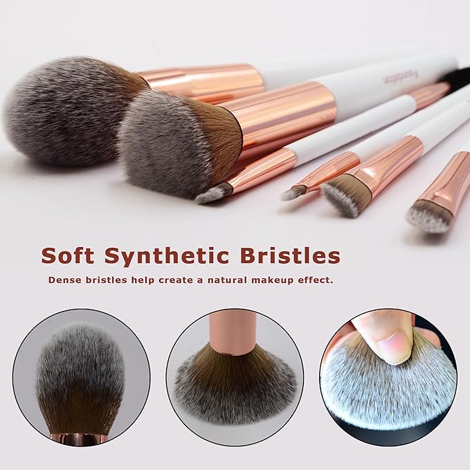 Simnice Professional Makeup Brush Set — 6Pcs Foundation Concealer Eye Shadows Makeup Brushes,Eyebrow Power Make Up Brush Kit,Travel Cosmetics Face Makeup Brushes For Women