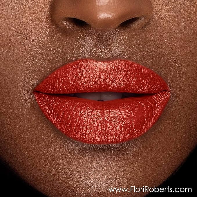 Flori Roberts Luxury Lipstick, Vibrant Lip Makeup for Women of Color or Deeper Skin Tones, Demi-Matte Texture, Hydrates and Conditions Lips