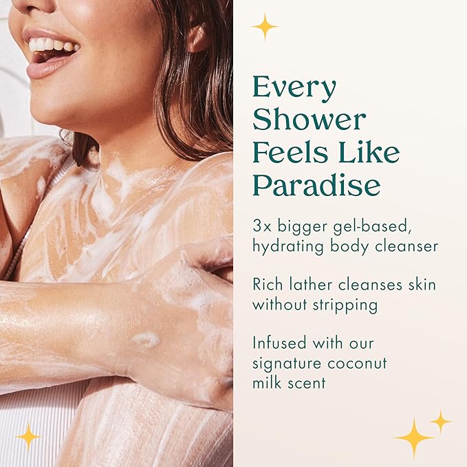 Kopari Jumbo Coconut Hydrating Body Wash with Organic Coconut Water, Sea Kelp and Aloe Vera, Luxurious Gel to Foam, Sweet Coconut & Vanilla, 25 oz