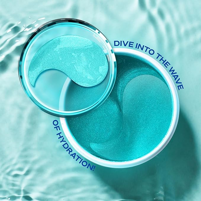 Under Eye Patches with Collagen, Caffeine & Hyaluronic Acid - Blue Eye Masks Made to Depuff, Hydrate, Reduce Dark Circles & Eye Bags, Smooth Fine Lines – Premium Facial Skincare 30 Pairs