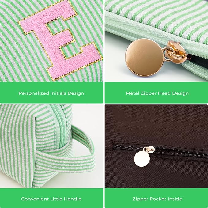 Teen Girl Travel Essentials - Birthday Gifts for Girls Teens Kids Daughter Sister Her,Cute Trendy Stuff Makeup Bag Set Cosmetic Bag - Green,E