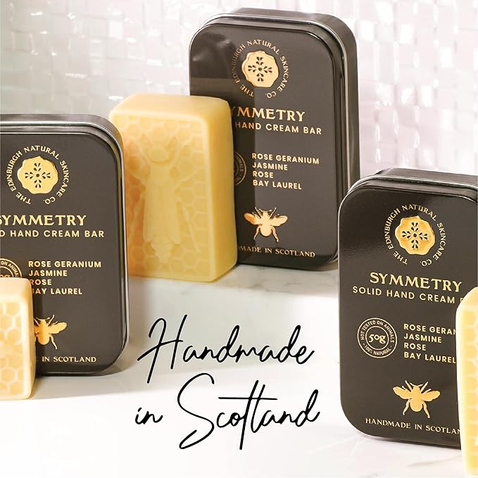 Moisturising Solid Hand Cream Bars | For Dry & Sensitive Hands | Symmetry Scent | Natural Hand Cream | No Sticky Residue | Luxury Gift | Cruelty Free | Edinburgh Skincare