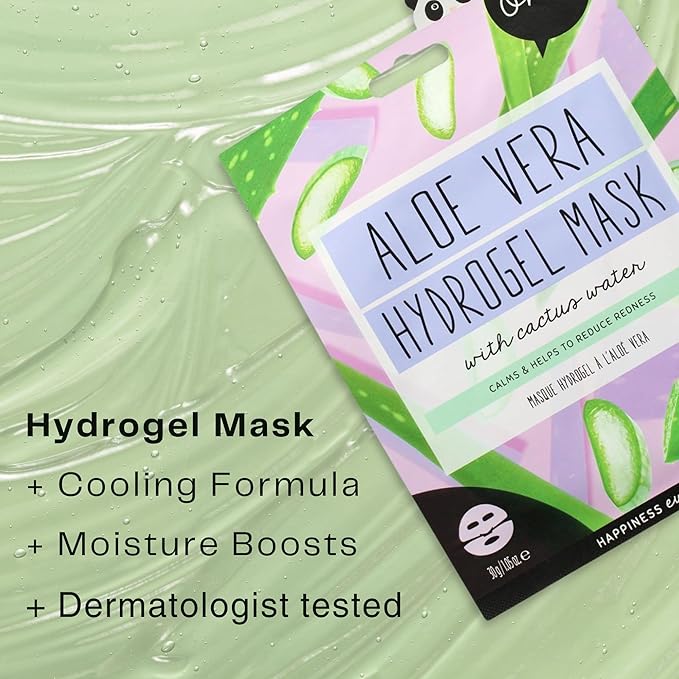Oh K! Hydrogel Mask - Aloe Vera - Moisturizing Face Mask Sheet - Hydrating Face Sheets - Rich in Aloe Vera and Cactus Water - Korean Skincare - 1 Pc