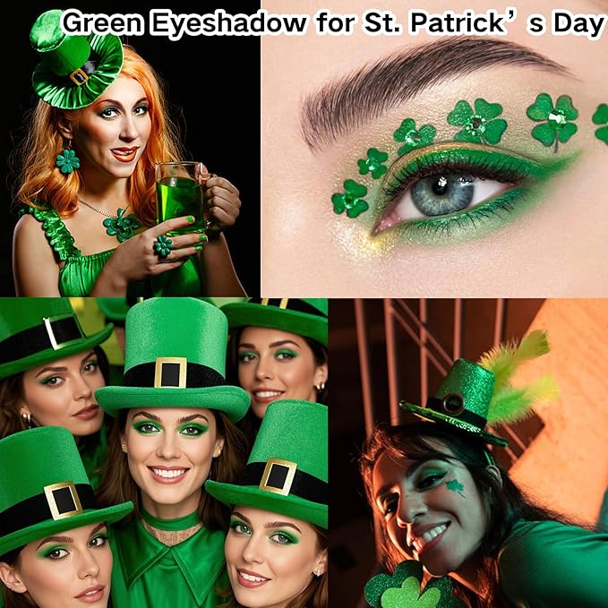 MEICOLY Single Green Eyeshadow Palette,Matte Green Eye Shadow for St Patricks Day Makeup,Pressed Powder Eyeshadow,Matte Shade Eyelid Color Eye Makeup,High Pigment,Long Wear