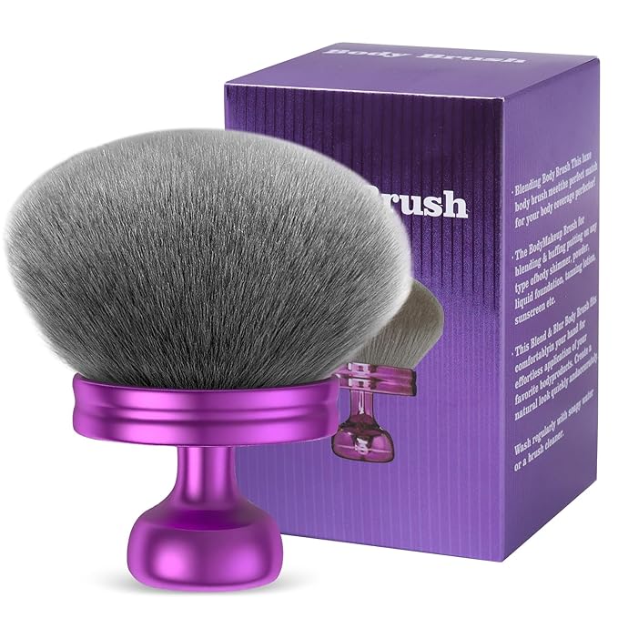 3.6 Inch Extra Large Kabuki Brush, Big Body Makeup Brush, Tanning Brush for Streak, Free Application, Dry & Wet Use, Durable Design - Perfect for Sunless Tanning, Body Lotion, Moisturizer