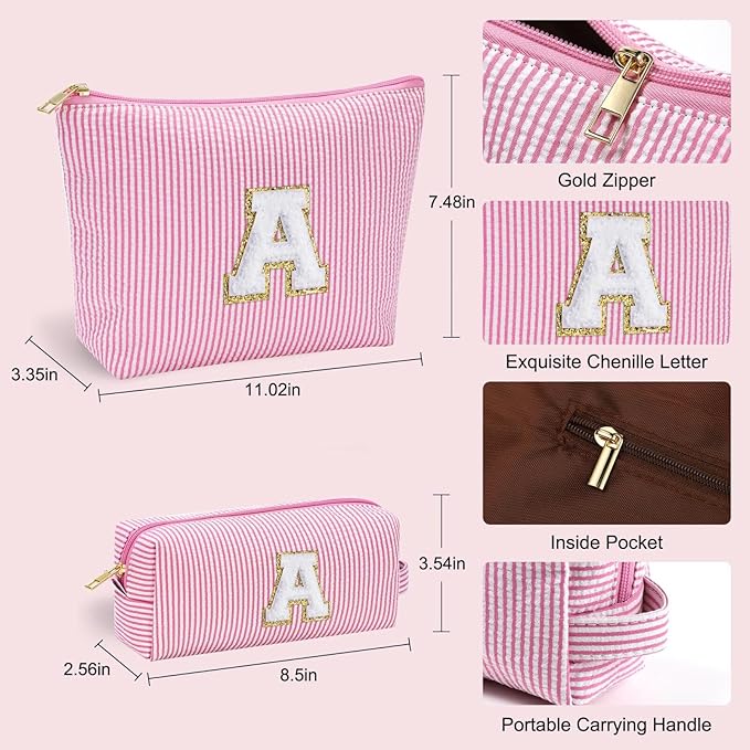 YOOLIFE Birthday Gift for Girls Makeup Bag Cosmetic Bag Teacher Gifts for 3 4 5 6 7 8 9 10 11 12 13 Year Old Girls Pink J