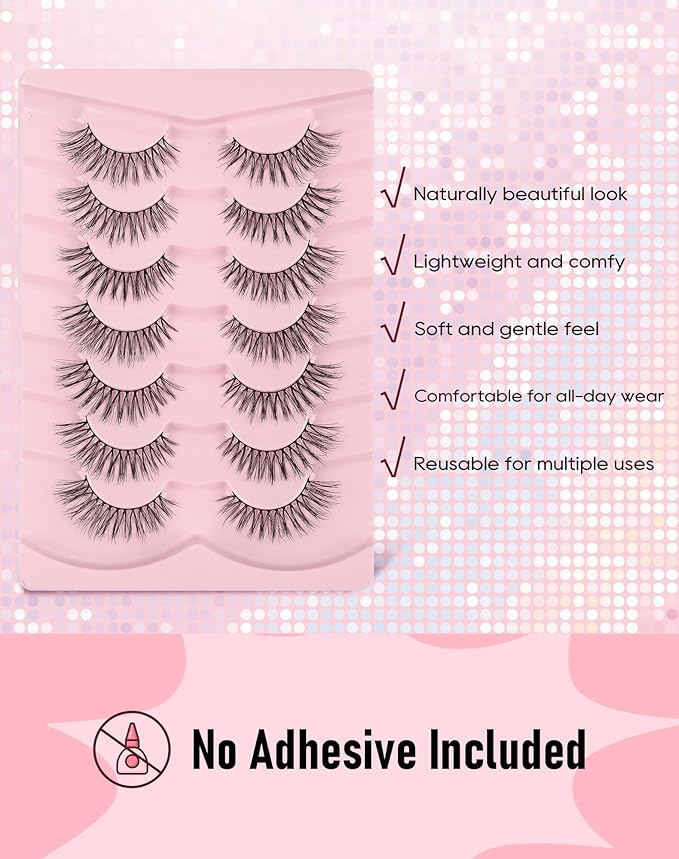 Frihappy Fake Eye Lashes Mink Lashes False Eyelashes Natural Lashes False Lashes Wispy Eyelashes Natural Look 3D Air-Aguila