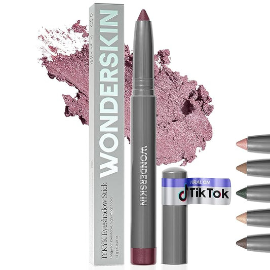 Wonderskin IYKYK Eyeshadow Stick - Longwear Eye Shadow Sticks, Budge-Proof & Waterproof Shimmer Eyeshadow Stick with Built-in Sharpener (Vixen)