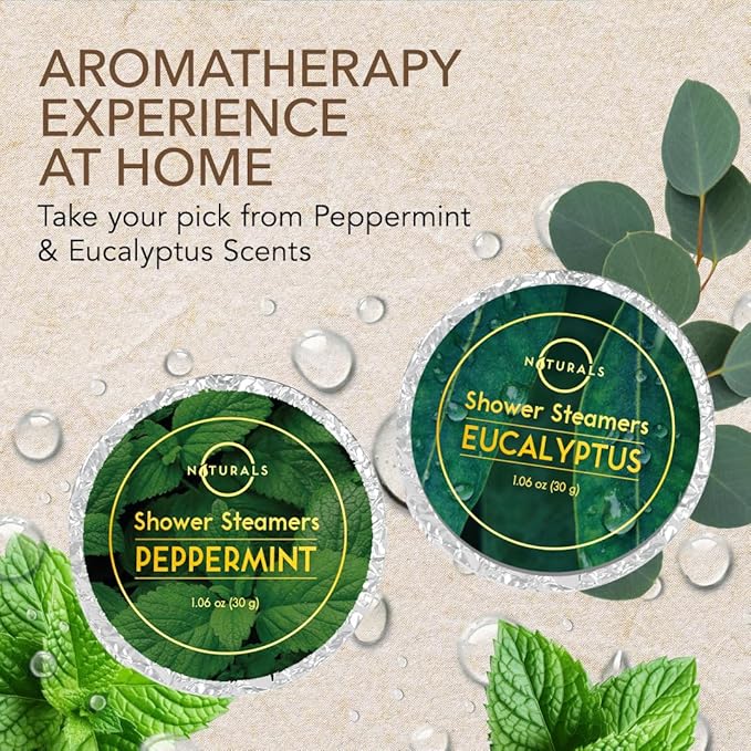 Shower Steamers Aromatherapy - Birthday Gifts for Women - Shower Bombs Aromatherapy, Spa Day Essentials, Relaxation Spa Gifts - Self Care Unique Gifts for Women and Men (Peppermint & Menthol 8 Count)